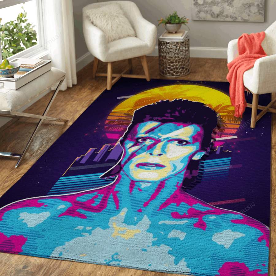 David Bowie 80s 2 – Retro Music Art For Fans Area Rug Living Room Carpet F …