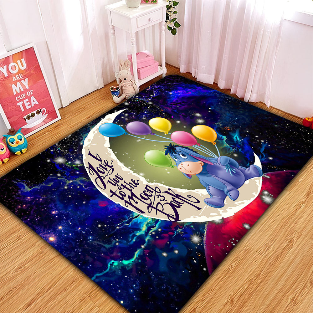 Eeyore Winnie The Pooh Love You To The Moon Galaxy Carpet Rug Home Room Decor