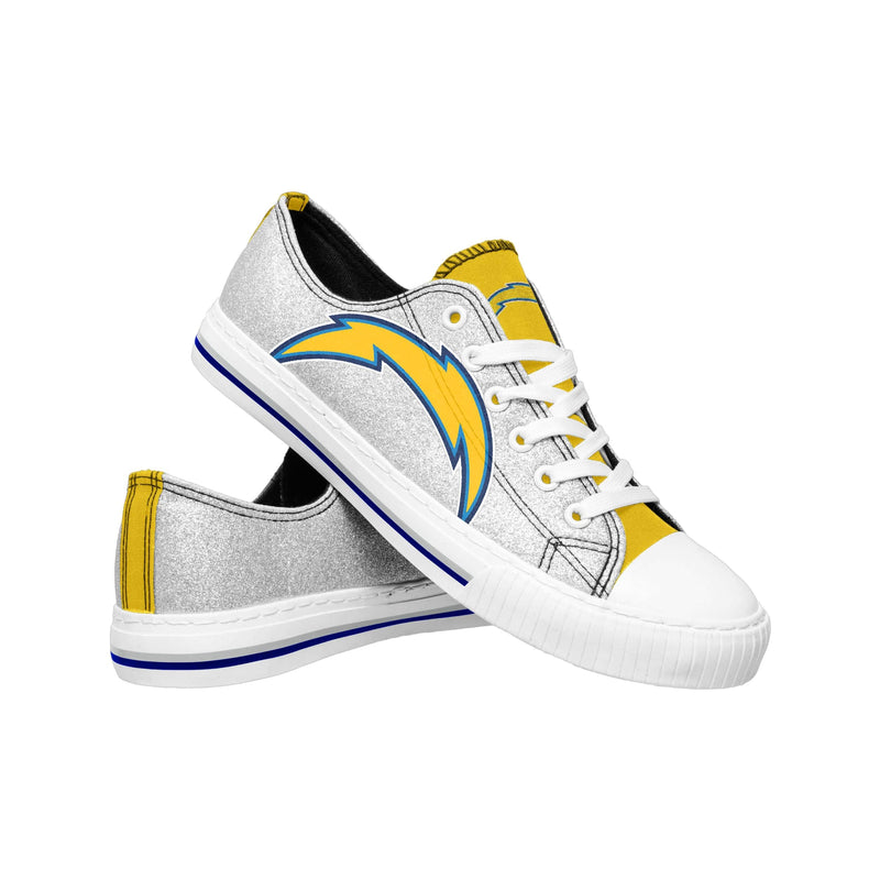 Los Angeles Chargers NFL Womens Glitter Low Top Canvas Shoes