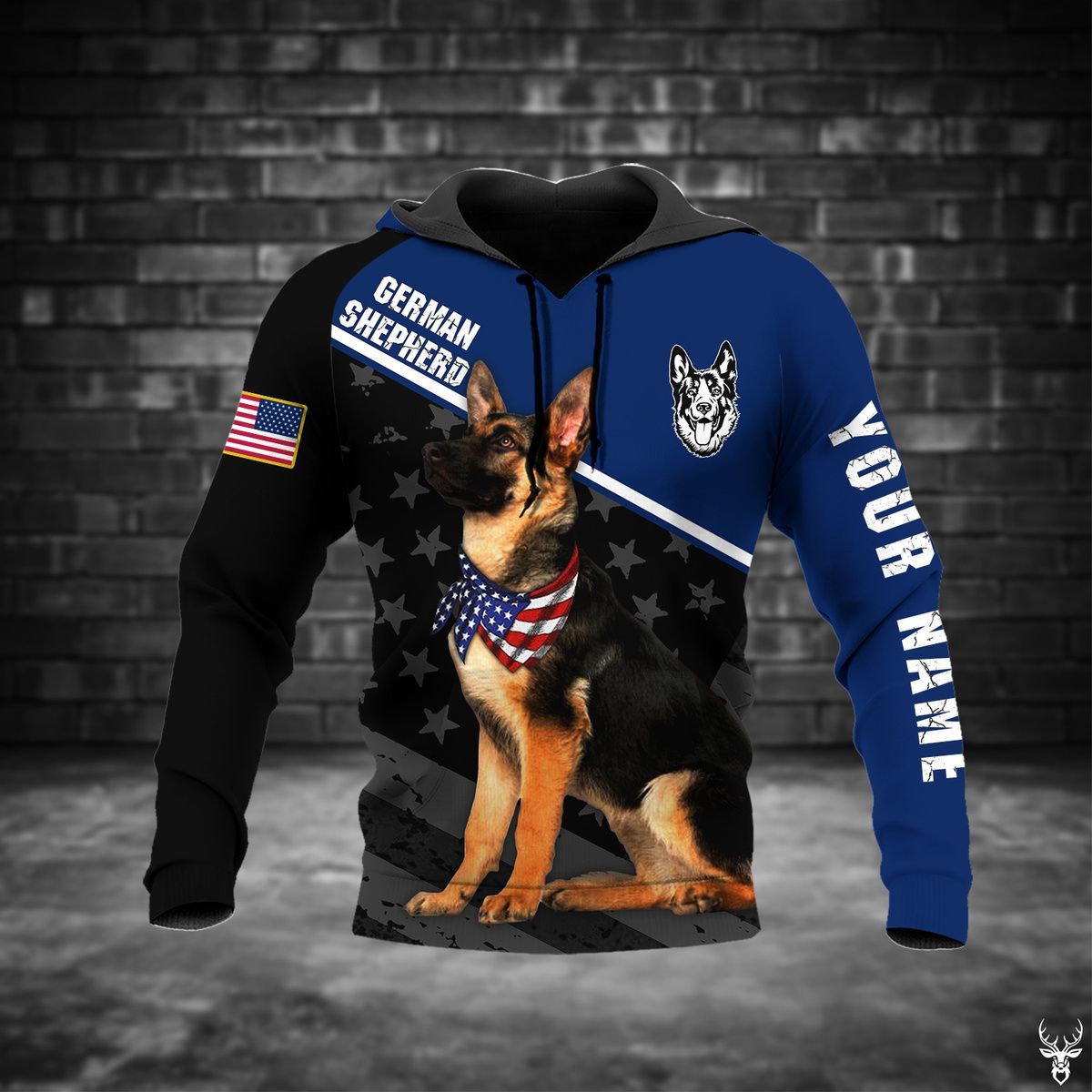 TJJ232009J02WX GERMAN SHEPHER FLAG CUSTOM NAME HOODIE PP