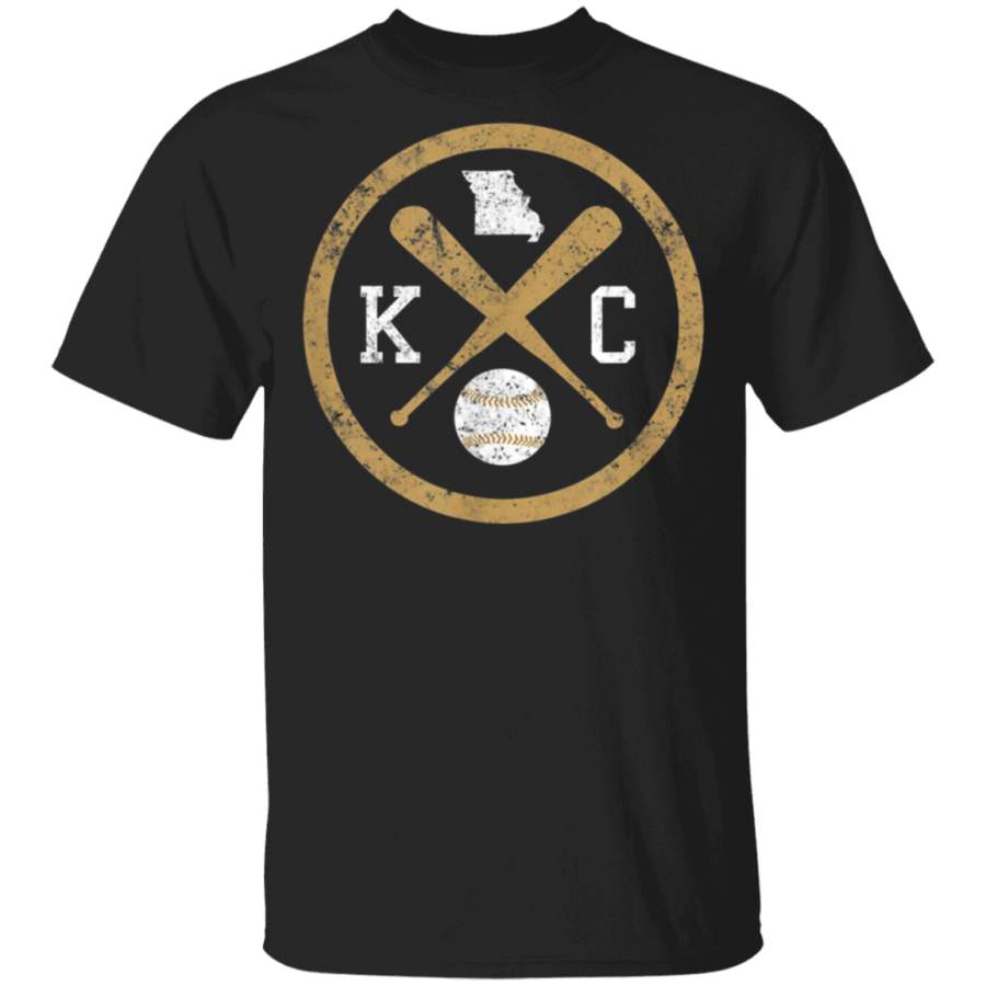 Vintage Kansas City Baseball State Map Outline Tshirt