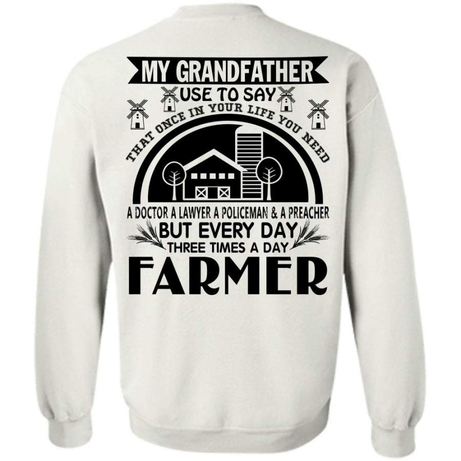 I Love Farming T Shirt, Everyday Three Times A Day Farmer Sweatshirt