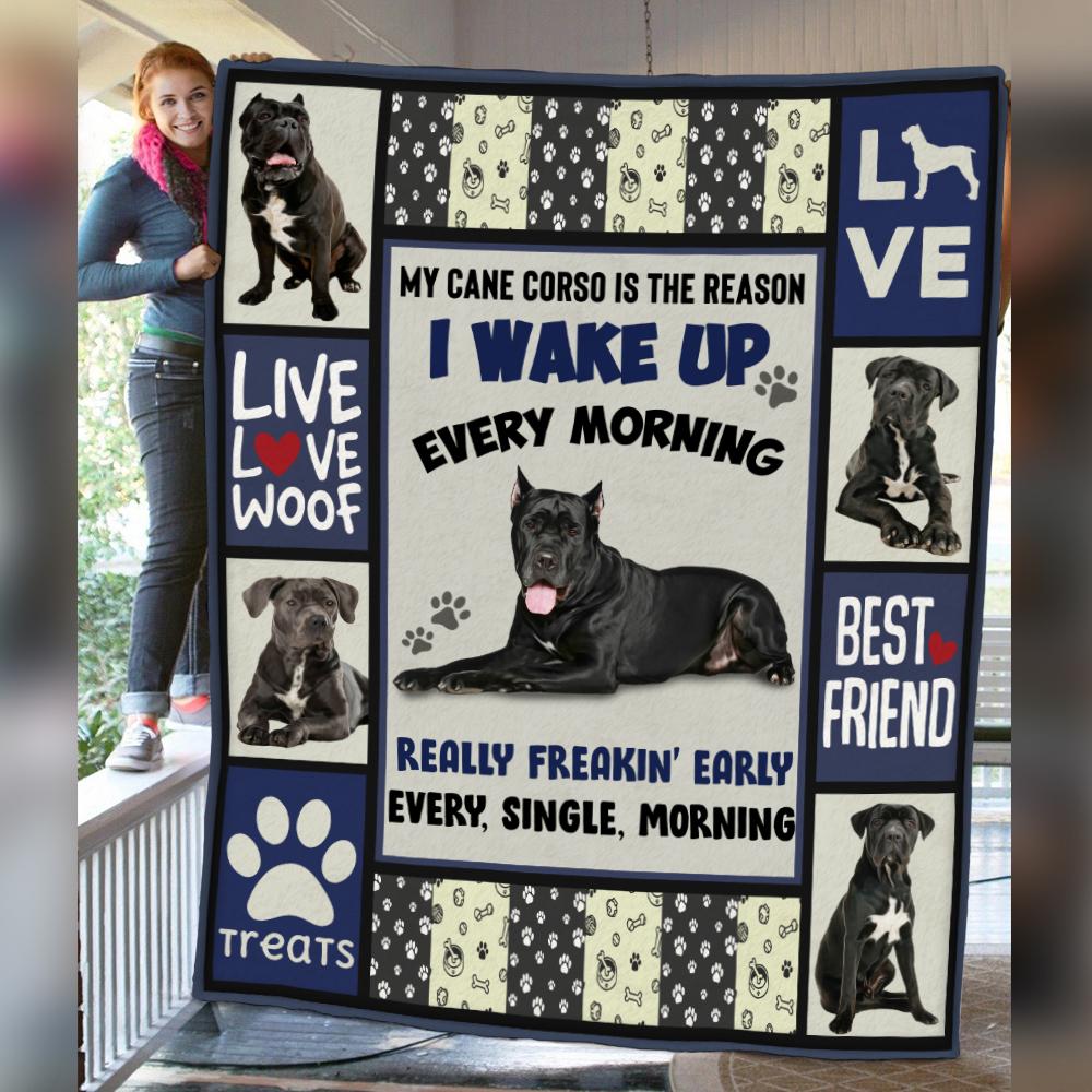 Cane Corso Dog Cane Corso Dog Fleece Blanket, Sherpa Blanket, Gift For Parent, Family Member, Friends Gift, Christmas Gift, Home Decor, Home Living-Up10