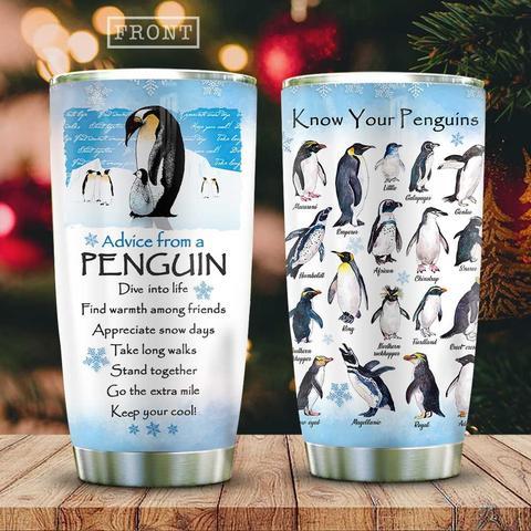 Know Your Penguins Kd2 Stainless Steel Tumbler, Personalized Tumblers, Tumbler Cups, Custom Tumblers