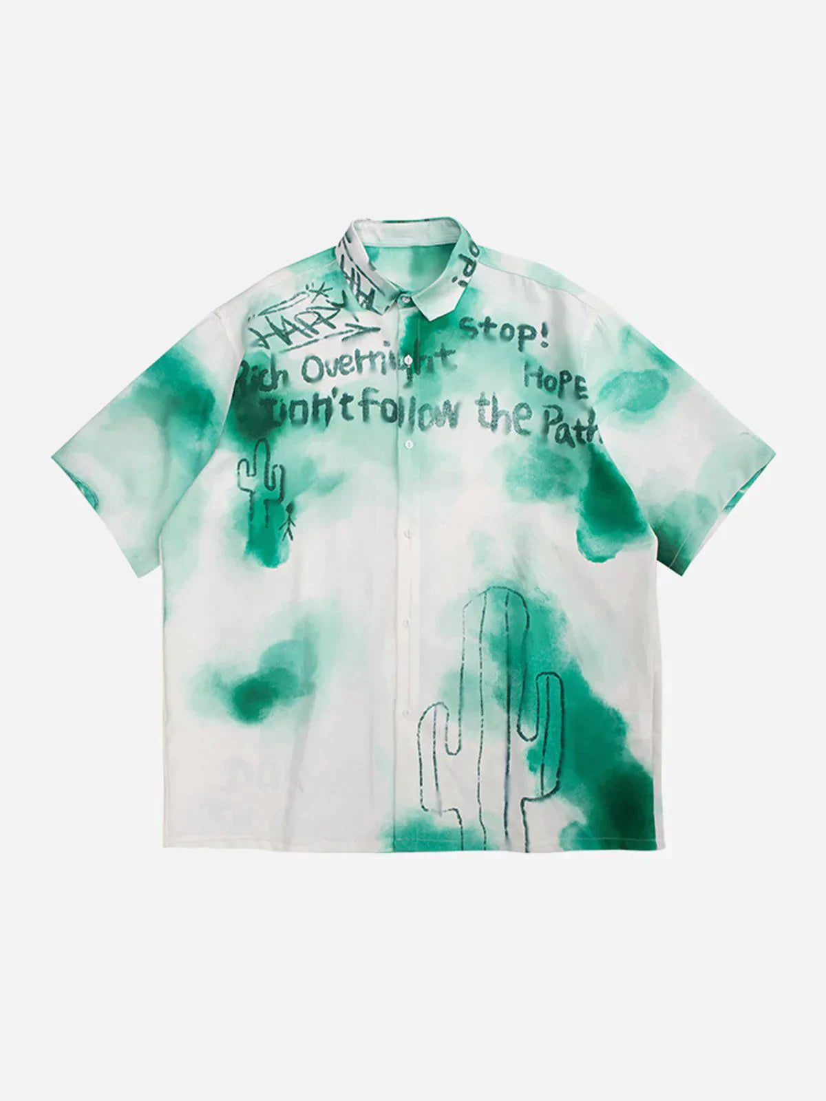 Talishko™ – Tie Dye Gradient Print Short Sleeve Shirt