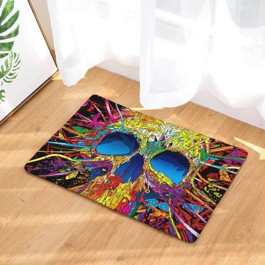 Skull Head  Print Anti-slip Floor Mat Rug
