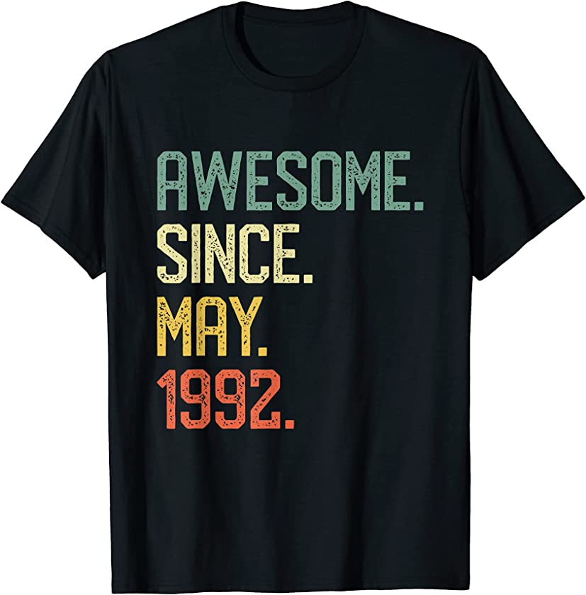 Awesome Since May 1992 Vintage 29th Birthday Gift T-Shirt