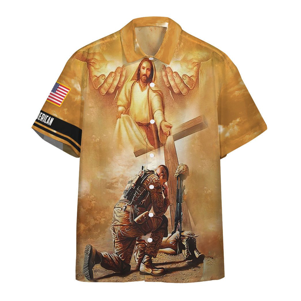 Gearhumans Us Veteran Jesus Custom Hawaii Shirt Ha85672