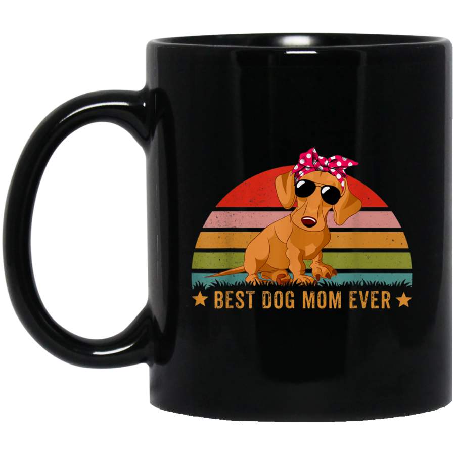 Best Dachshund Mom Ever Funny Dog Mom Retro Vintage Gifts Mug