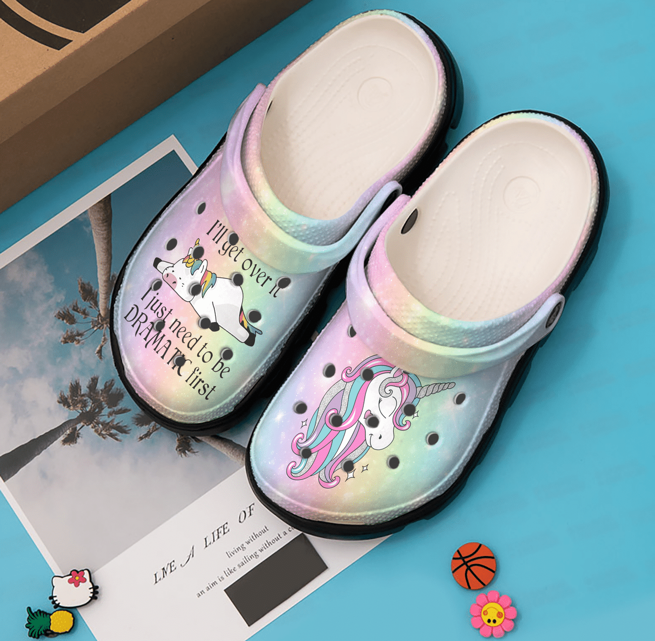 Dramatic Unicorn Personalized Clog, Custom Name, Text, Color, Number Fashion Style For Women, Men, Kid, Print 3D