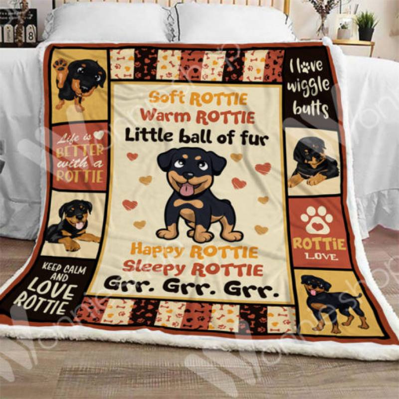 Rottweiler Dog Sherpa Blanket NOV1601 78O53