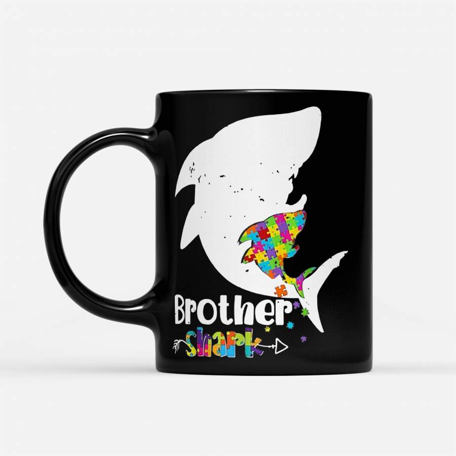 Brother Shark Autism Awareness For Mom Mother – Black Mug