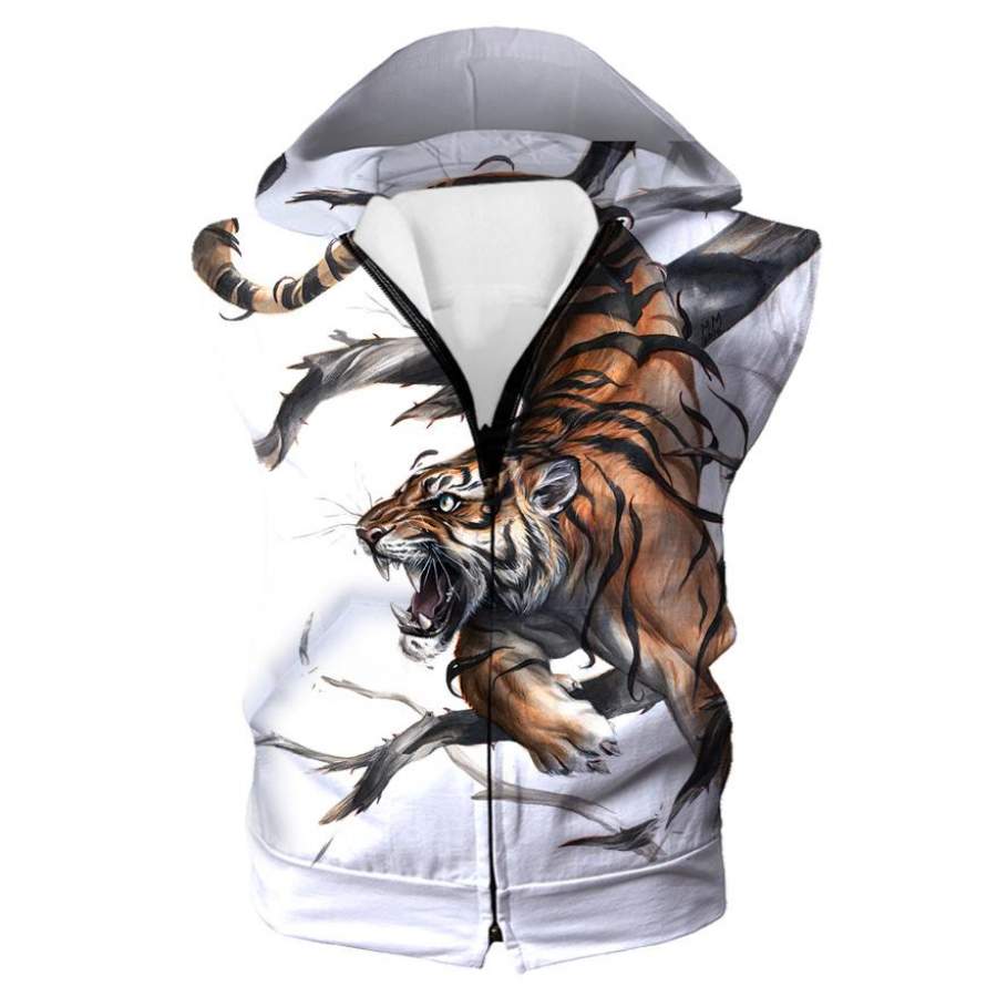 Cool Tiger Hooded Tank – Printed Tiger Clothes