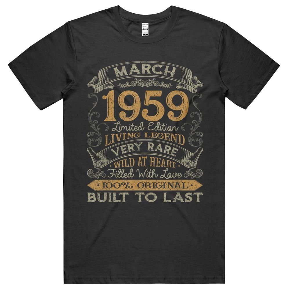 62nd Birthday Gift 62 Years Old Retro Vintage March 1959 Unisex Shirt