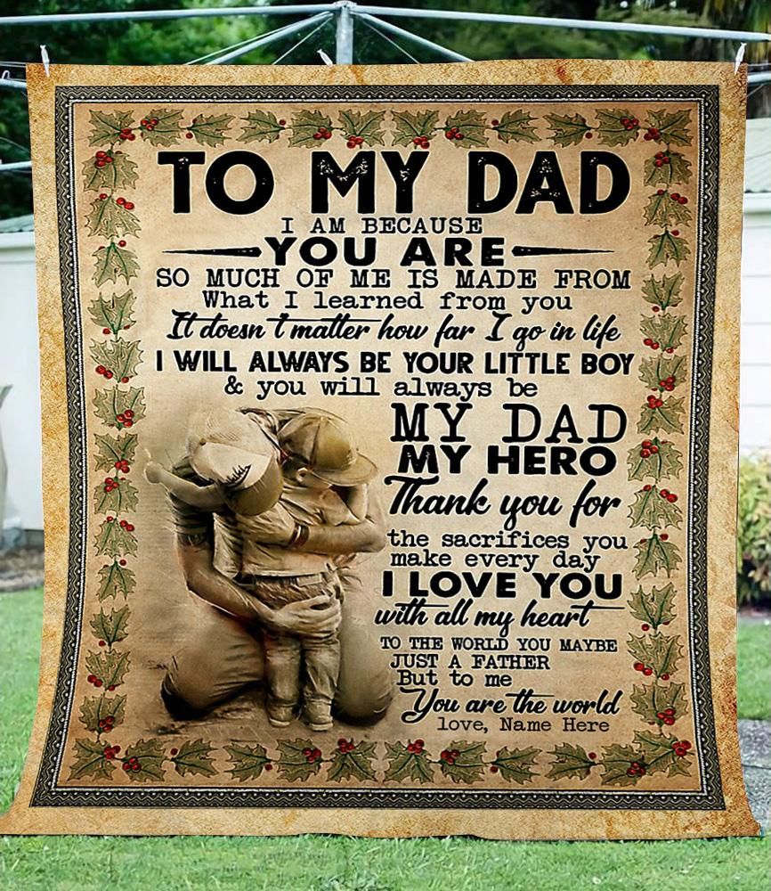 Find Custom Thoughtful soft Blanket To my Hero Dad unique gifts ideas for fathers day – personalized