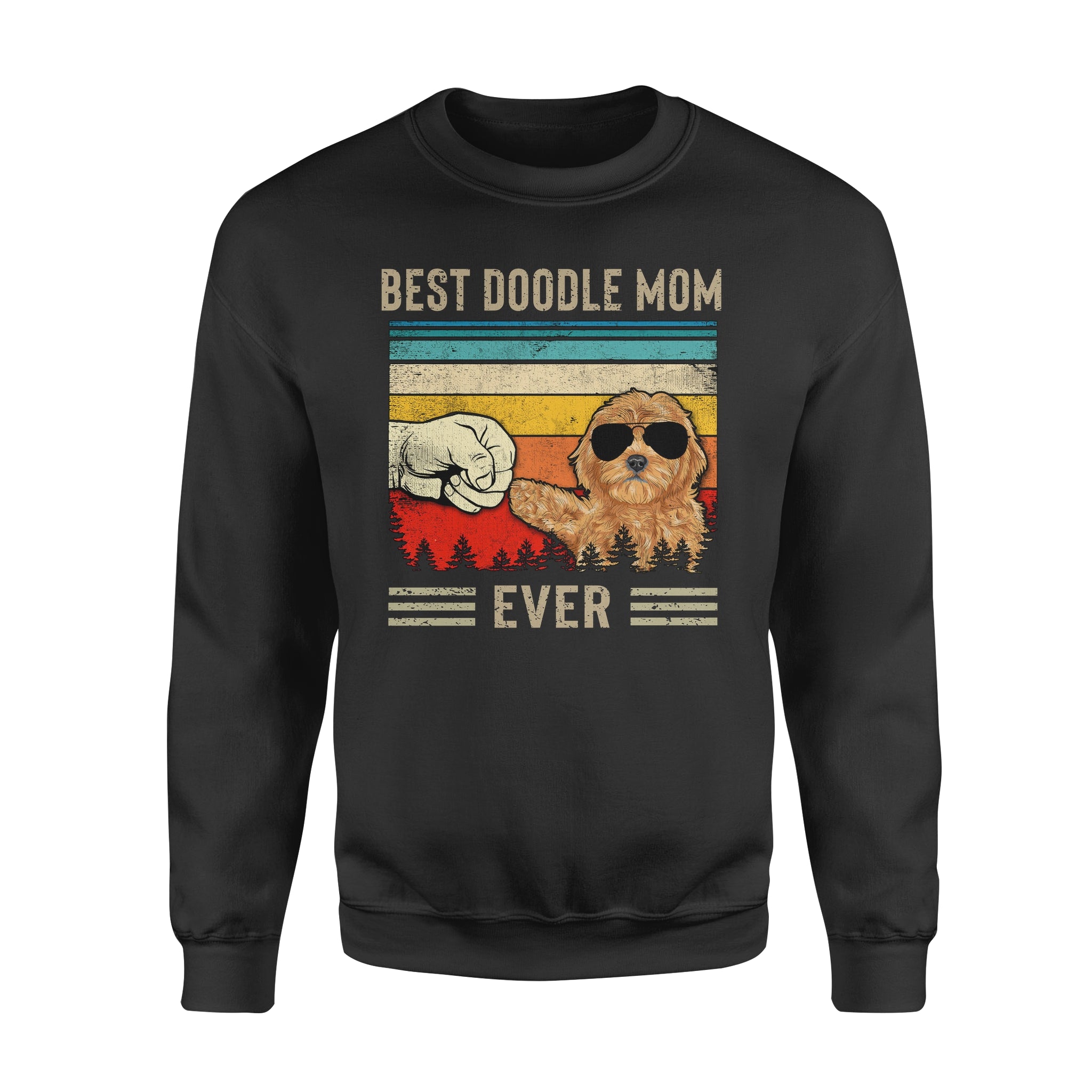 Best Doodle Mom Ever Vintage Retro Gift for Dog lovers – Standard Crew Neck Sweatshirt