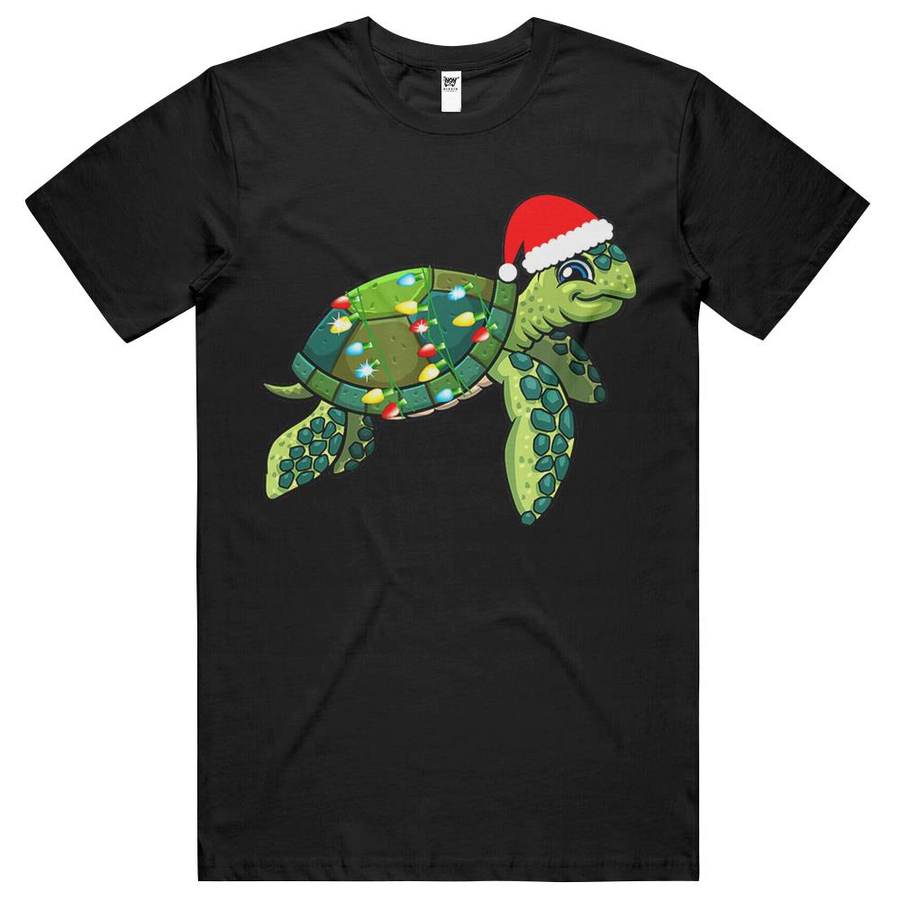 Christmas Sea Turtle With Santa Hat Holiday Cute Gift Pajama T Shirts