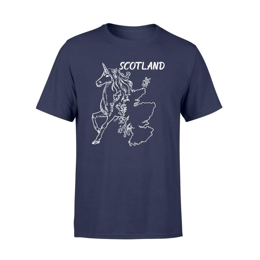 Beautiful Unicorn National Animal Scotland Map T Shirt