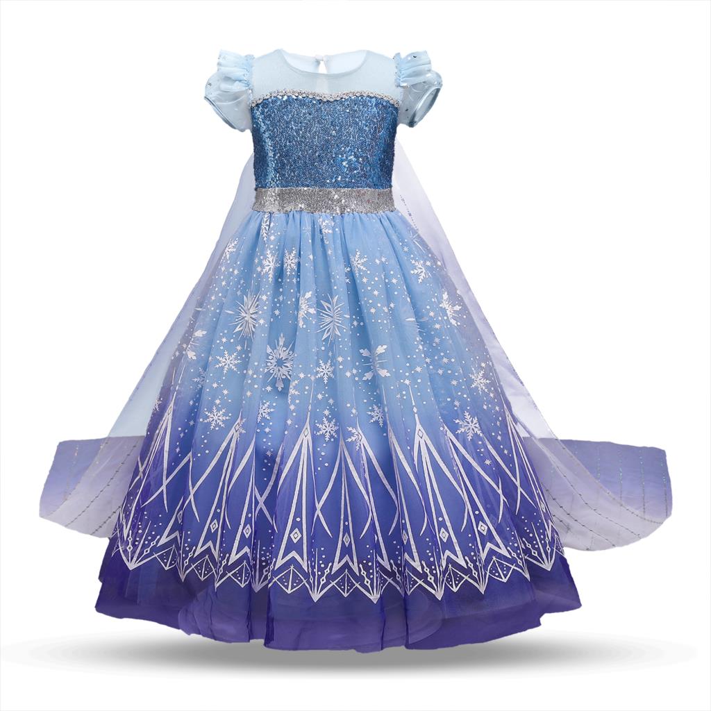 2021 Halloween Girls Princess Costume Vestidos Infantils Kids Elsa Cosplay Dress Snow White Queen Birthday Dress For Children alx