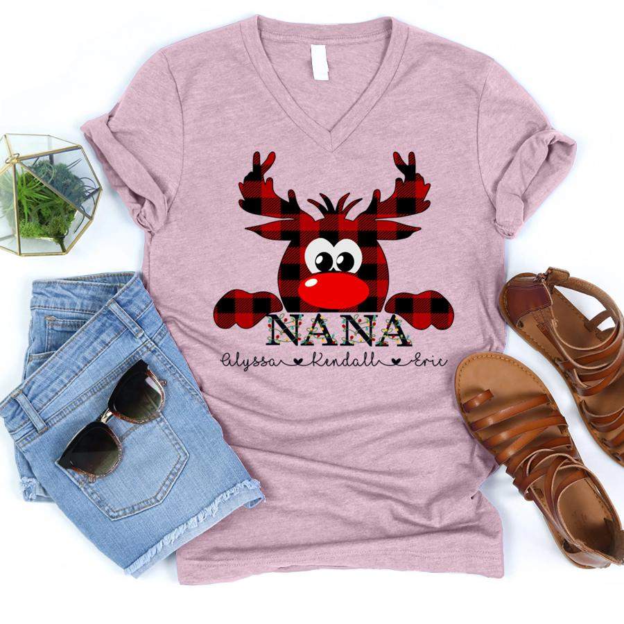 PAMAHEART PERSONALIZED NANA REINDEER KIDS NAMES SHIRT