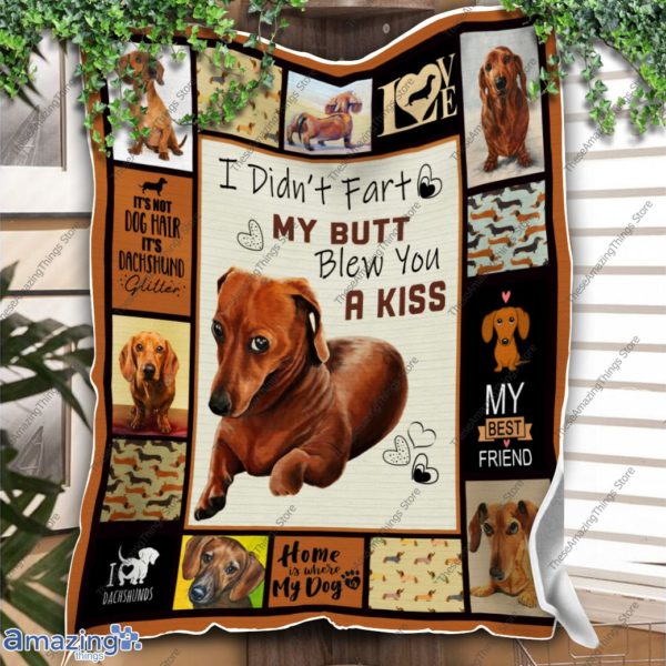 Dachshund Dog I Love To The Moon And Back Blanket