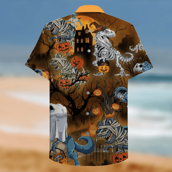 Cover Your Body With Amazing Halloween Dinosaur Hawaii Aloha Shirts Ha86055