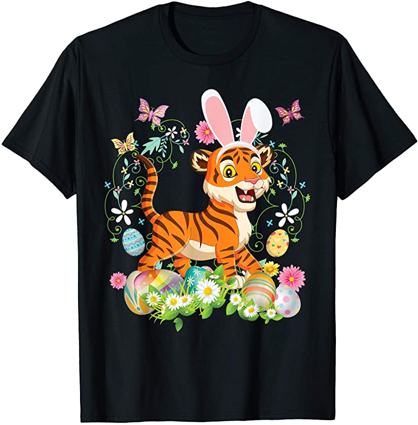 Bunny Tiger Happy Easter Day Lover Egg Hunt Lovely Cute T-Shirt