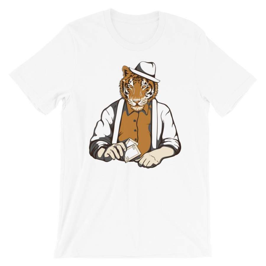 Card Player Tiger Unisex T-Shirt