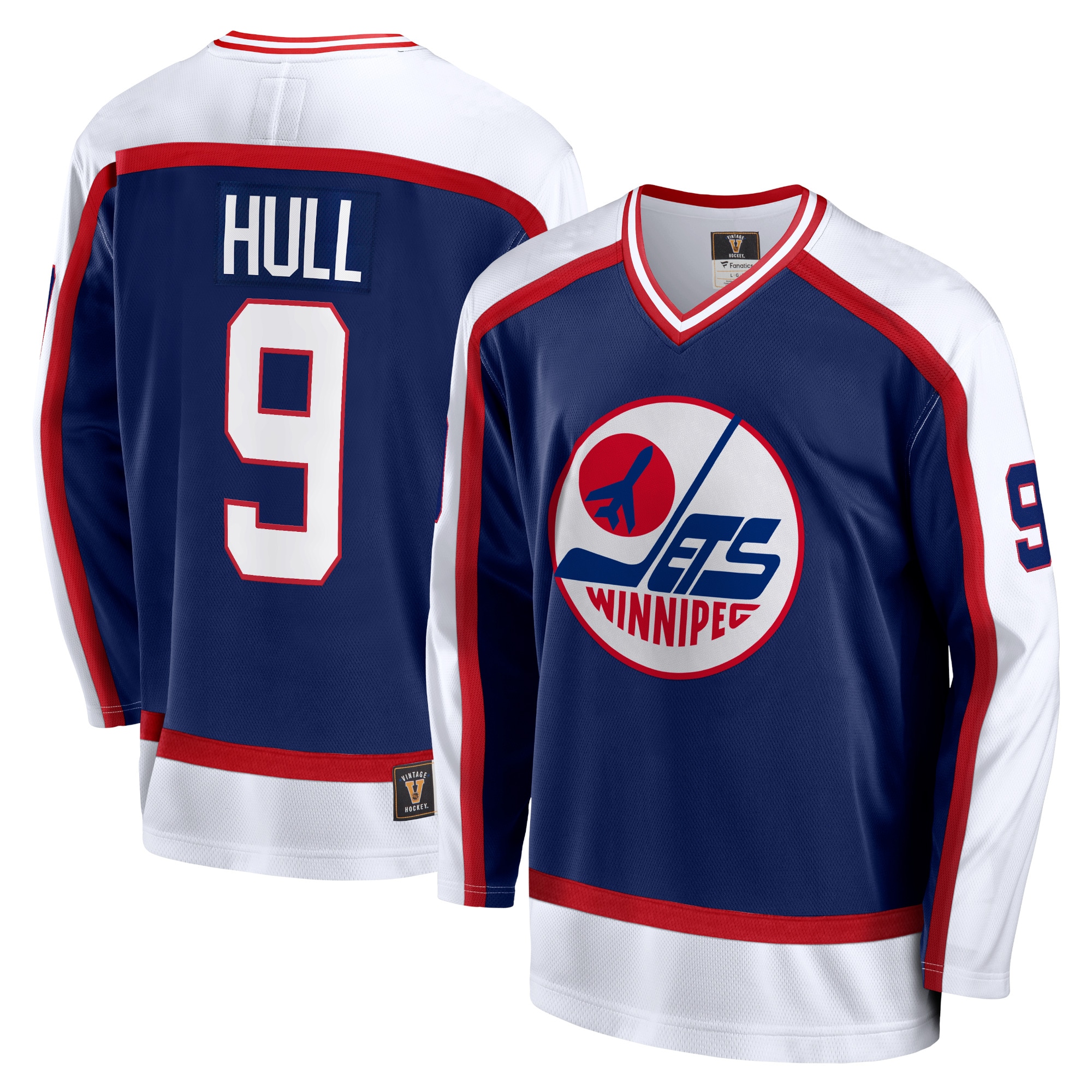 Men's Winnipeg Jets Bobby Hull Navy Breakaway Retired Player Jersey