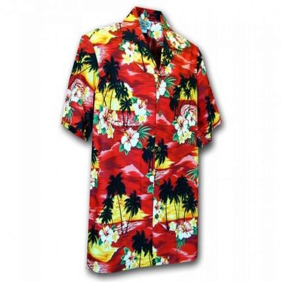 Diamond Head Sunset Red Hawaii Shirt Ha64489