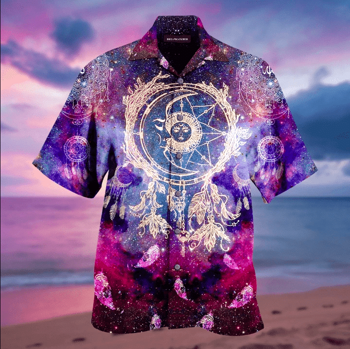 Shop Galaxy Dreamcatcher Sun Hawaii Aloha Shirts Ha67459