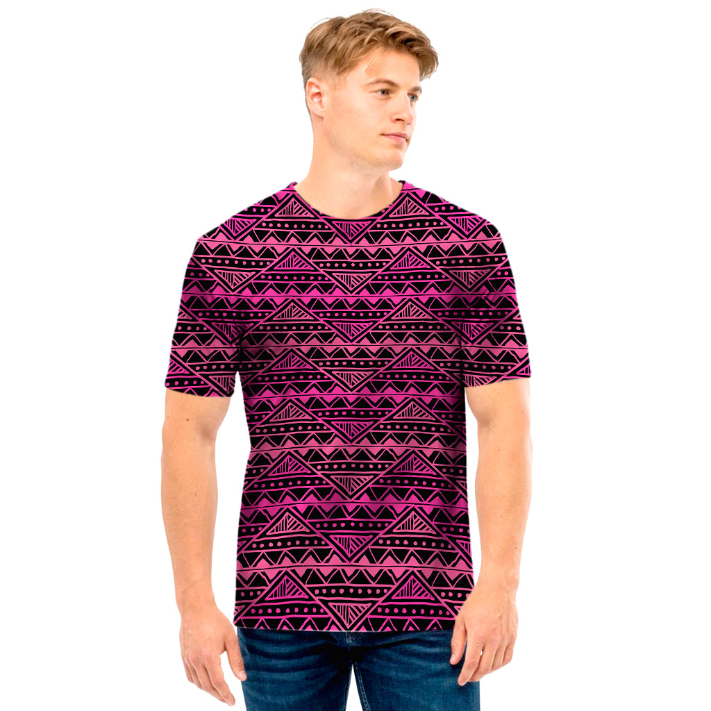 Pink African Ethnic Pattern Print Men’S T-Shirt