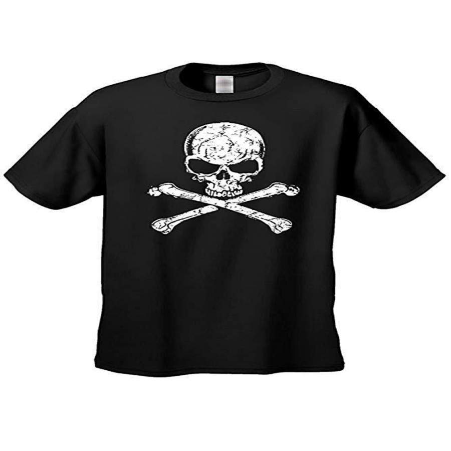 Summer T-Shirts Men’S Unisex Biker Skull Head With Cross Bones Short Sleeve T-Shirt