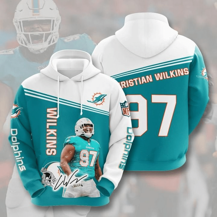 Miami Dolphins Christian Wilkins All Over Printed Hoodie HN210906