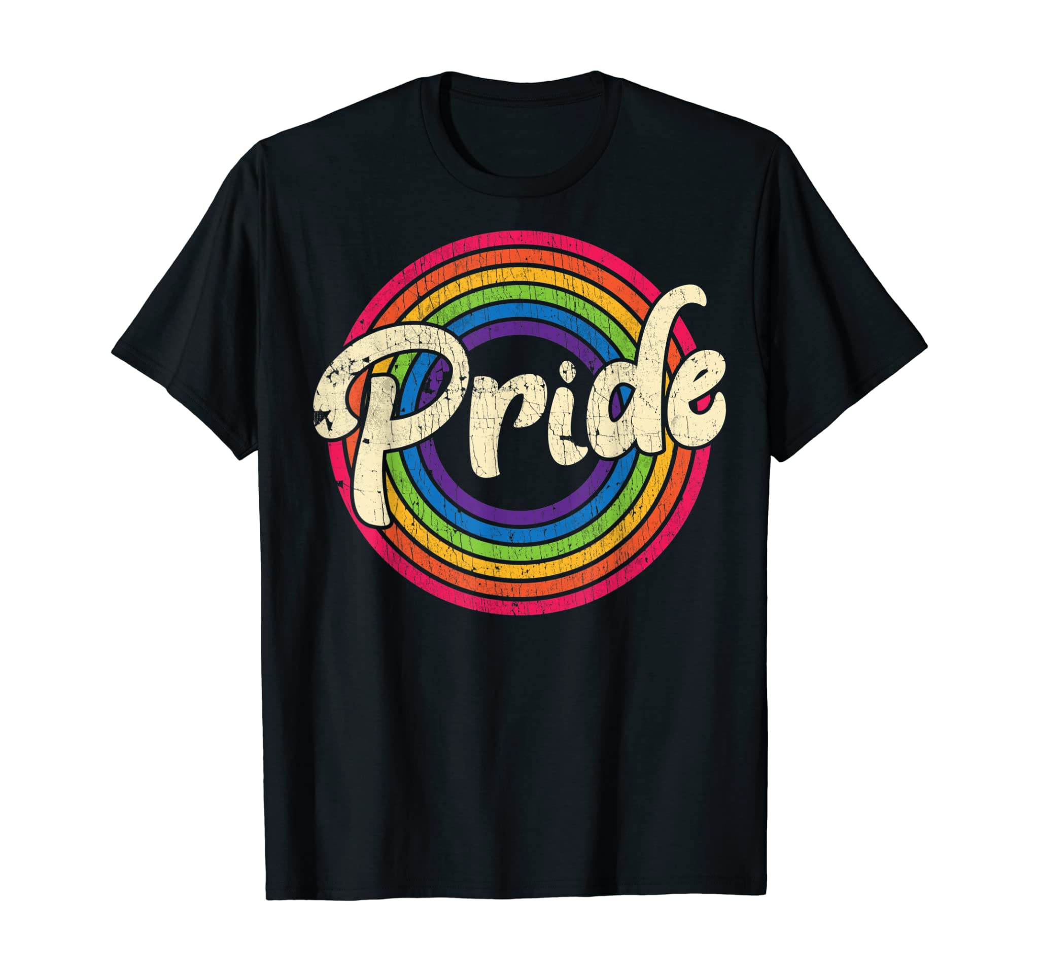 Gay Pride Vintage Lgbt Rainbow Flag Lesbian Bisexual Trans T-Shirt