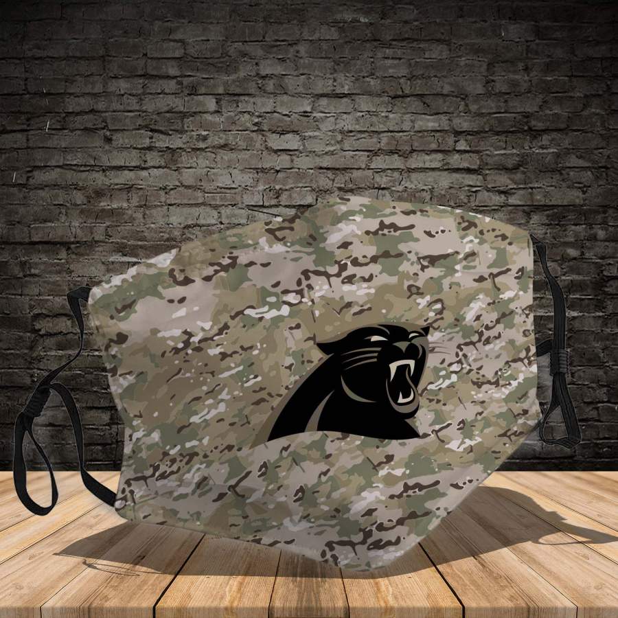 Carolina Panthers camo   3D Full print !!! Face Shield Cover