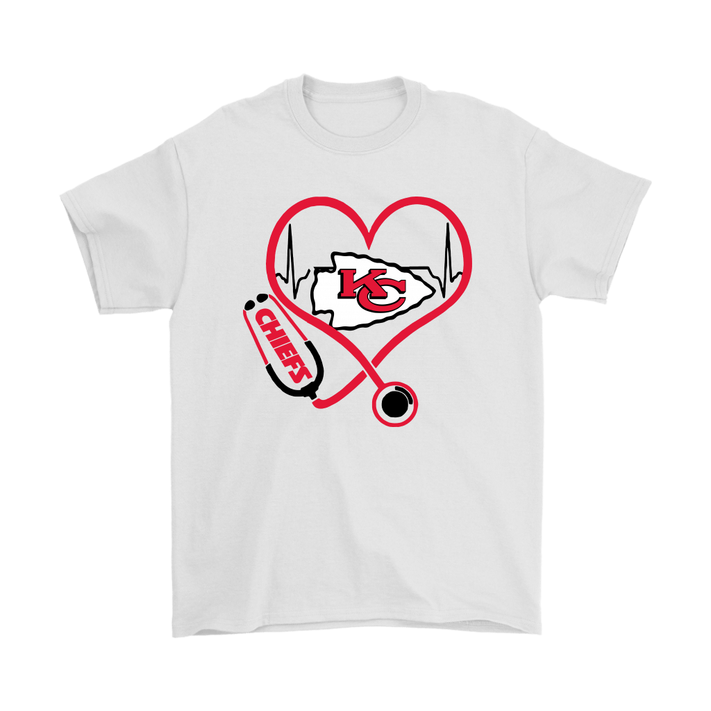 Stethoscope Heartbeat Nurse Symbol Kansas City Chiefs Shirts   Potatotee Store