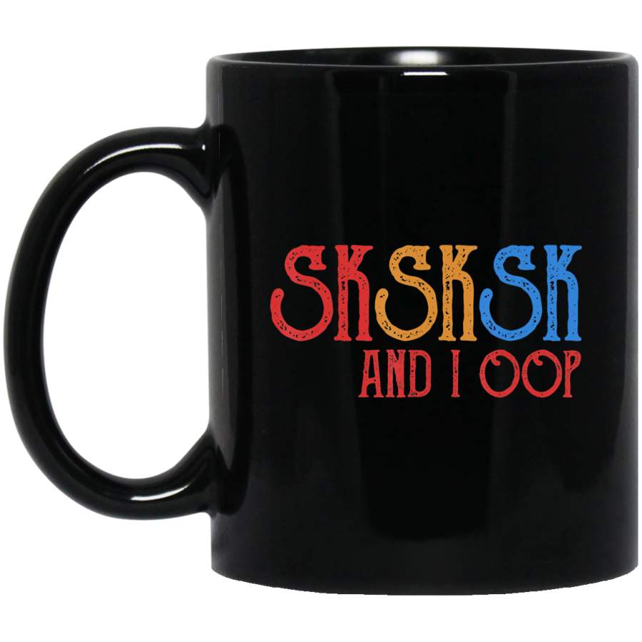 SKSKSK and i oop Funny Meme Retro Vintage Style Coffee Mug