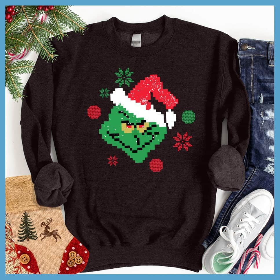 The Grinch Ugly Christmas Colored Print Sweatshirt