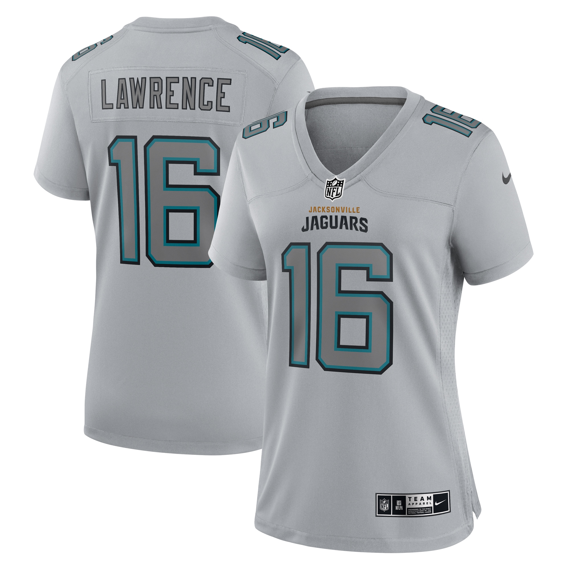 Women’s Jacksonville Jaguars Trevor Lawrence Gray Atmosphere Fashion Game Jersey