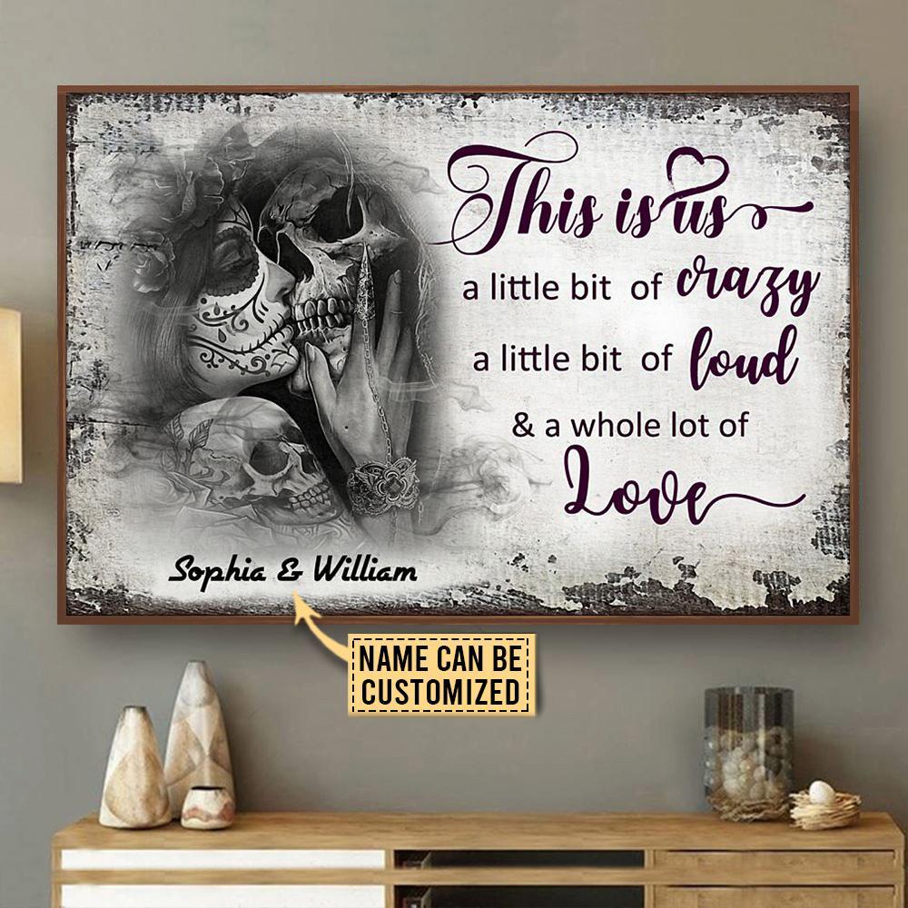 Aeticon Gifts Personalized Skeleton Sketch A Little Bit Canvas Mom Dad Gift Home Decor