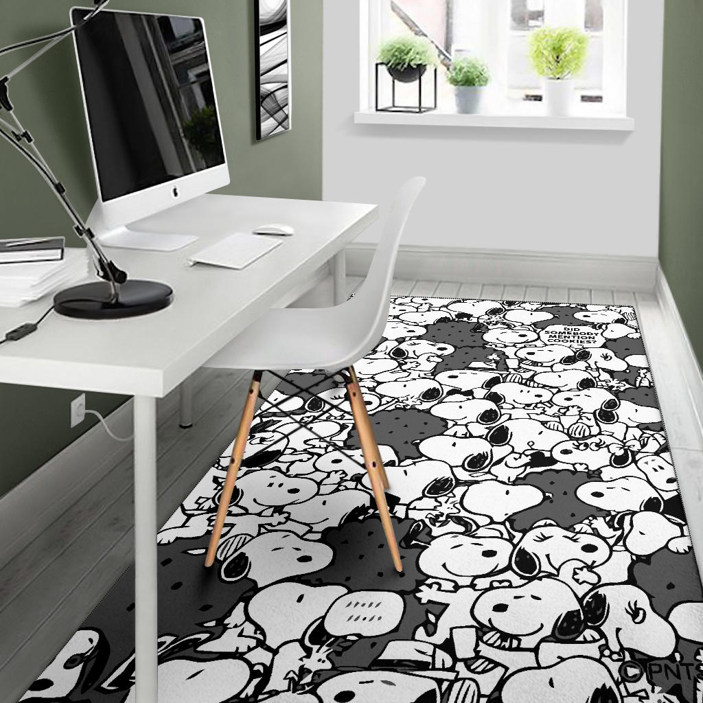 Black & White Snoopy - Rug - EmprintsTOP