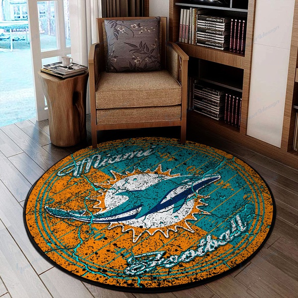 Miami Dolphins Round Rug 72