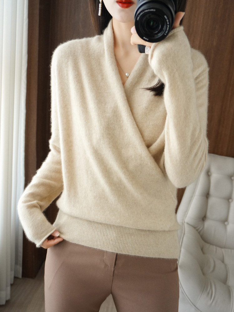 BELIARST 100% pure wool cardigan ladies V-neck top spring and autumn new thin cashmere sweater casual knitted loose female Jake alx