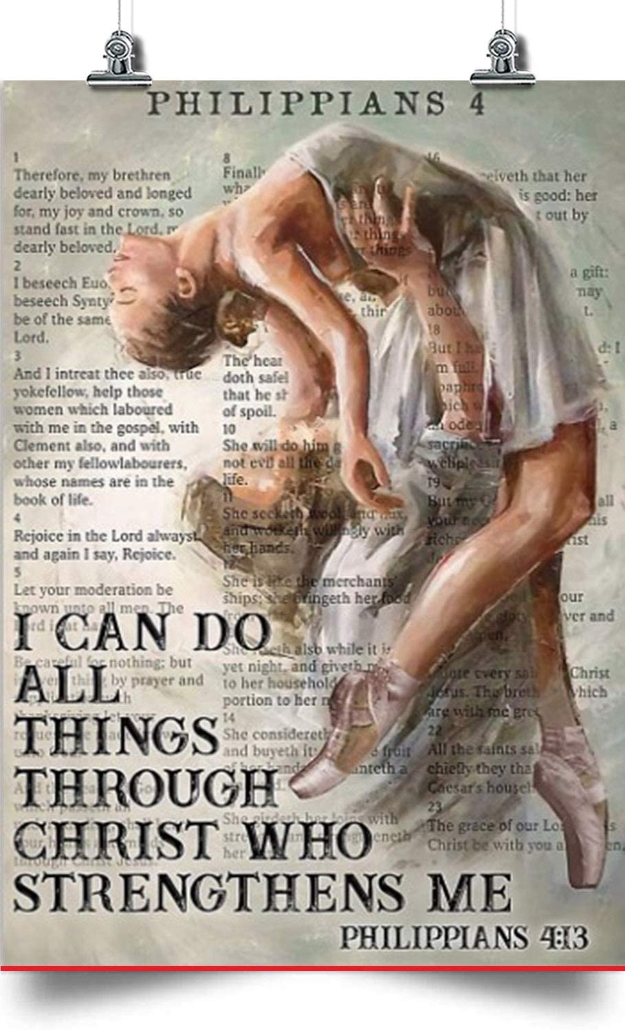 Ballet Vertical Poster-I Can Do All Things-Home Decoration Poster, Wall Poster, Home And Room Decoration, Gifts For Friends And Relatives, Souvenirs.