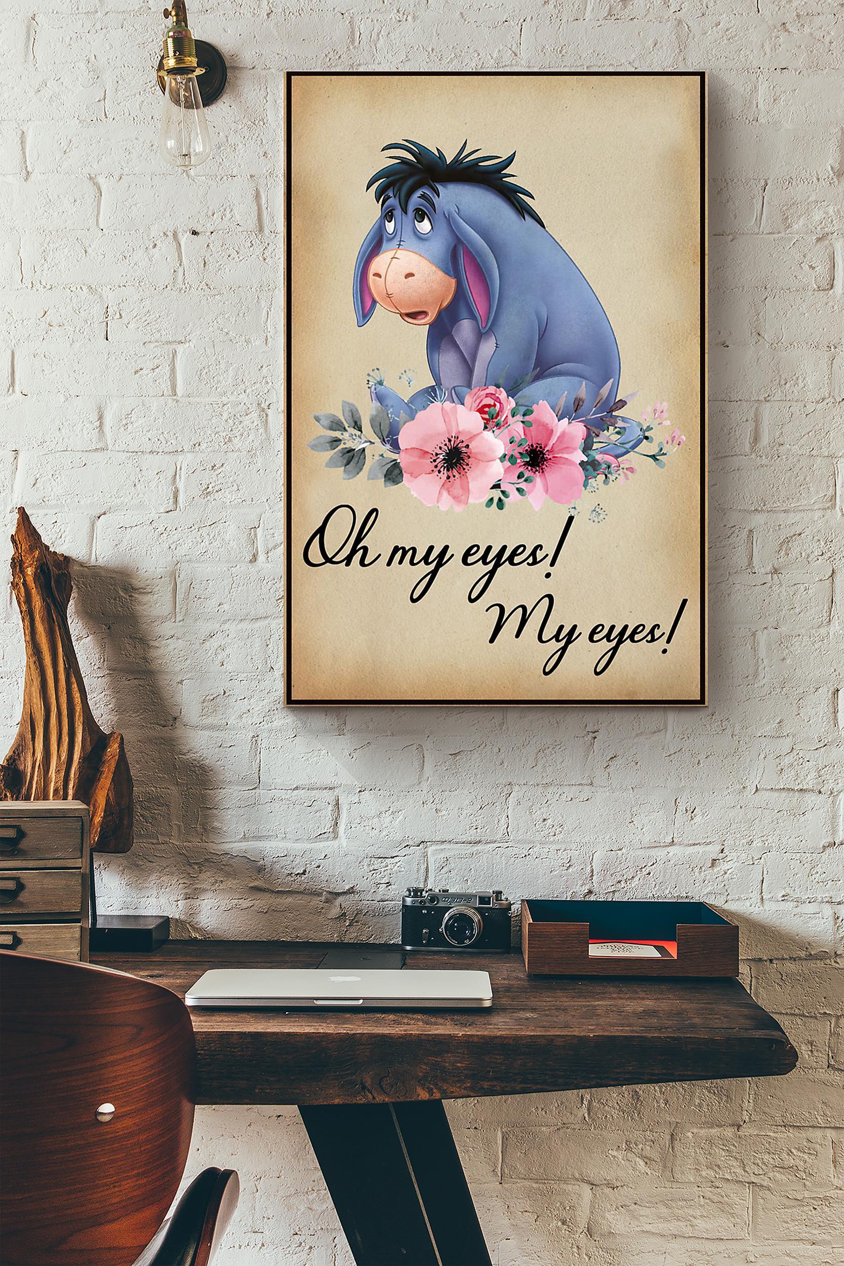 Eyeore Oh My Eyes Flowers Poster Wrapped Canvas