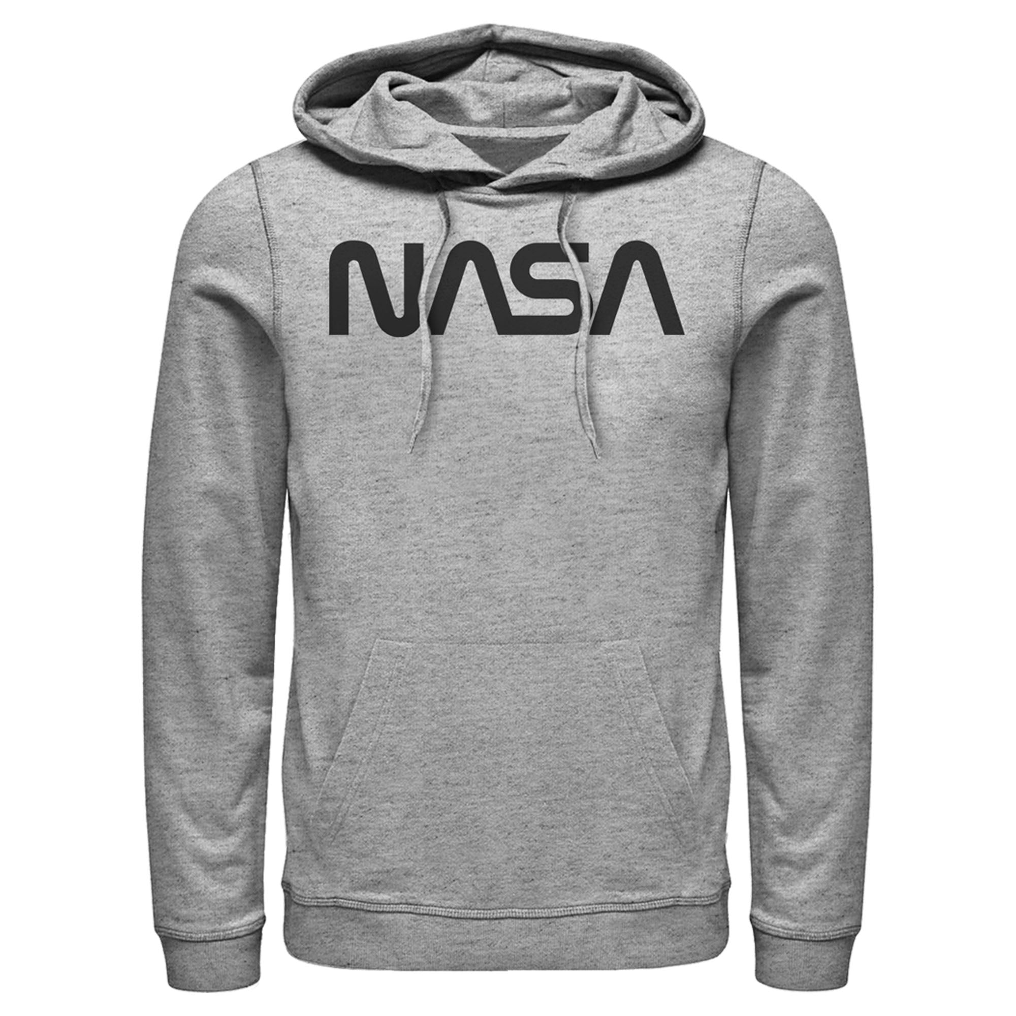 Men’S Nasa Simple Black Logo Pull Over Hoodie