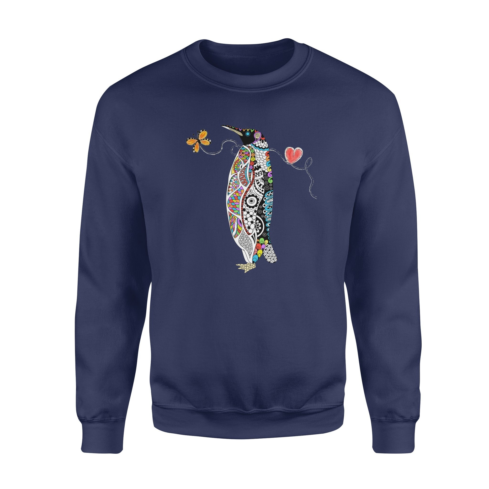 zentangle rainbow penguin premium crew neck sweatshirt 42