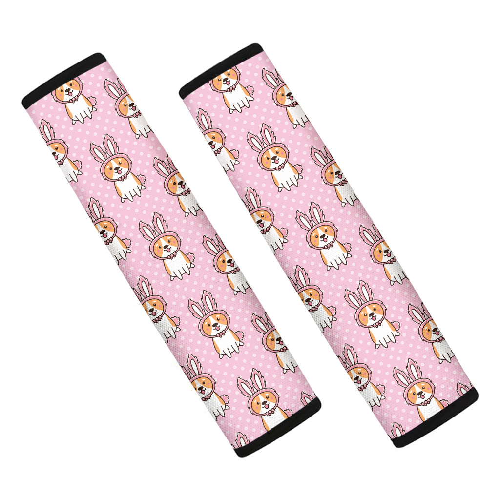 Bunny Corgi Pattern Print Car Seat Belt Covers