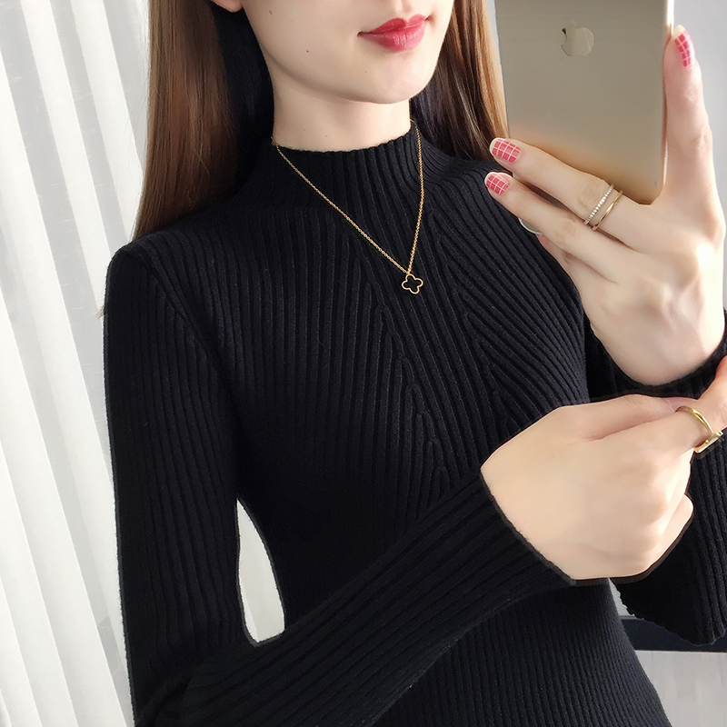 8 Colors 2022 Winter To Spring Women Lady Stretchable Turtleneck Pull Sweater Slim Sexy Tight Bottoming Knitted Pullover Tops alx